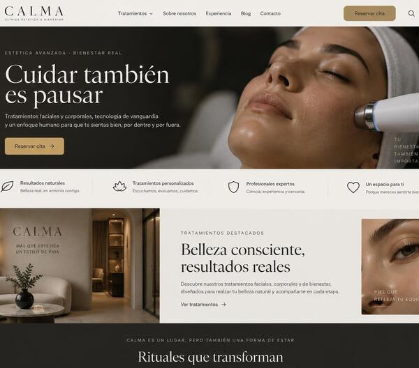 Portada conceptual de un sitio web de salud y estética diseñado por BJ_Design